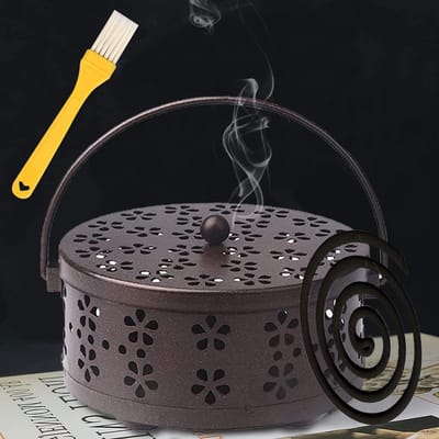 ByShane - Muggenspiraal houder van metaal | IJzeren muggenspoelhouder | Holle muggenspoel | Beweegbare muggenspiraalhouder | Retro muggenspiraal potéal | Muggenspoelhouder