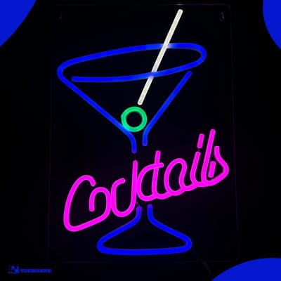 Neon Lamp - Cocktails - Dimbaar - Incl. Ophanghaakjes - Neon Sign - Neon Verlichting - Neon Led Lamp - Wandlamp