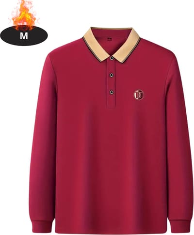 Livano Poloshirt Heren - T-Shirt Heren - Shirt - Overhemd - Polo Shirt Lange Mouwen - Rode Roos - M
