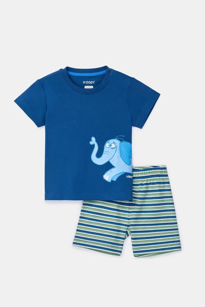 Woody pyjama jongens - olifant - blauw - 261-10-PSU-Z/887 - maat 80