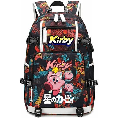 Kirby Cartoon Print Studentenrugzak Grote Capaciteit Reis Schooltas voor Kinderen Tieners