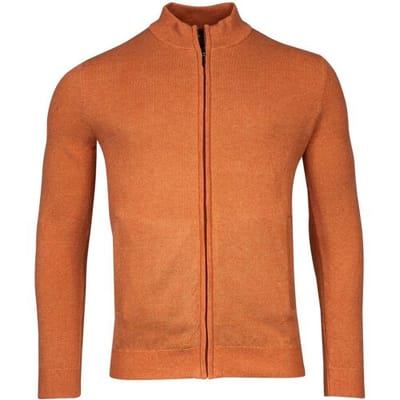 Baileys Vest Cardigan Zip Two-Tone Structure Jacquard Burnt Ochre / male