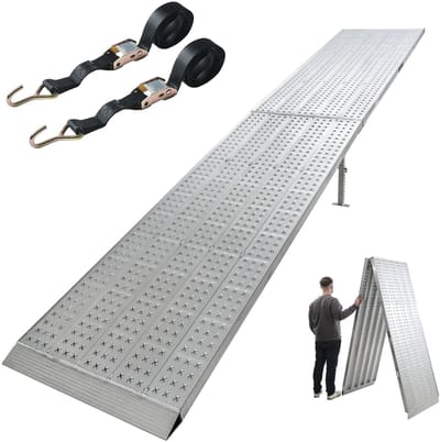 TRUTZHOLM - Aluminium Event Oprijplaat - 400x70 cm - Inklapbaar - 400 kg - Extra Lange Rolstoelhelling & Logistieke Loopplank