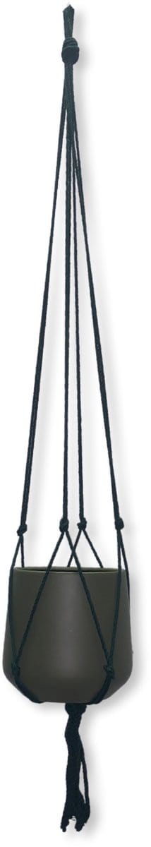 Minimalistische Plantenhanger - Kies kleur en lengte - Donkergroen - 110 cm lang - Katoenkoord - Geschikt voor Pot met Diameter t/m 20 cm - Handgemaakt in ons Macramé Atelier - Prijs per Stuk - Let op: Exclusief Pot - Inclusief Verzendkosten