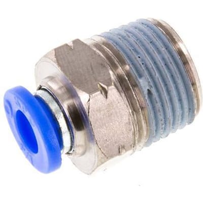 1/4'' x 3/8'' NPT Messing/PBT Insteekfitting Buitendraad NBR [2 Stuks]
