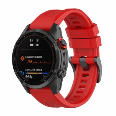 By Qubix - Geschikt voor Garmin bandje - 22mm Quickfit - Siliconen sportbandje - Rood - Geschikt voor Garmin Fenix 8 / 8 Pro - 47mm