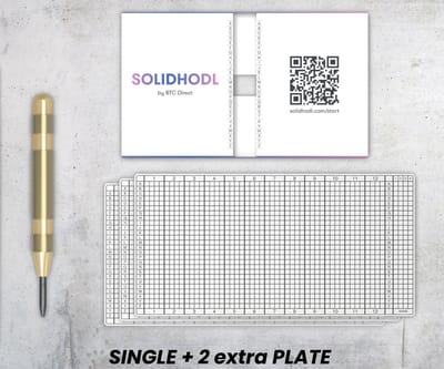 SOLIDHODL - Triple - Recovery Seed Phrase Backup | 3x 24 woorden - Geschikt voor Ledger, Trezor, Blockstream, Secux, SafePal, Keystone (alle hardware wallets) - Crypto Steel