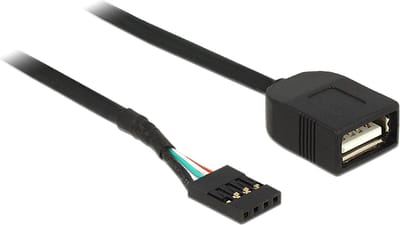 Pin Header adapter USB2.0 (v) - USB-A (v) - 0,20 meter