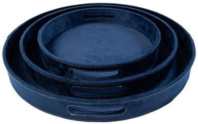 Dienbladen round donkerblauw dia 30, 38, 45 cm (set of 3)