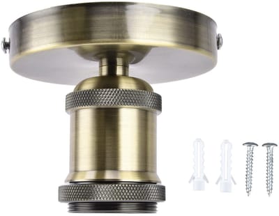Cosensi - Dailygoods - Dailygoody - E27 Lamphouder - Vintage Lamphouder - Antiek brons - Voet Lampvoet Plafondlamphouder - Geschikt voor Keuken Slaapkamer Woonkamer