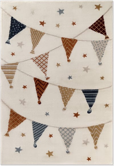 Flycarpets Kindervloerkleed Adventures - Kids Party - Creme / Multi 160x235 cm
