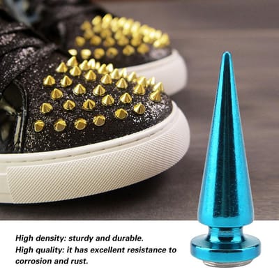 10 Stuks Metalen Piekklinknagels en Studs Schroefrug voor DIY Leerbewerking (Blauw) blauw