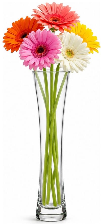 Alessandro bloemenvaas Havana - transparant glas - H25 cm - taps opening - steelbloemen en siertakken