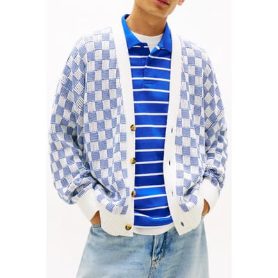 Tommy Hilfiger Relaxed Texture Cardigan Fizzy Blue Größe: L | Jacken Outlet | Herren | Blau
