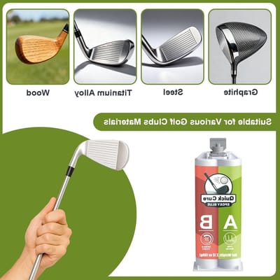 Sneldrogende Epoxyhars voor Golfclubs - 60ml Extra-Harde Hars voor Schachten, Geschikt voor Drivers, Putters en IJzers, Compatibel met Grafiet en Staal
