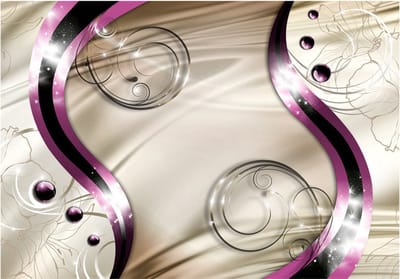 Fotobehangkoning - Behang - Vliesbehang - Fotobehang Glanzende Versiering - Satin inspiration - 400 x 280 cm