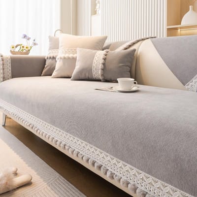 Chenille Pluche Bal Bankovertrek Antislip Verdikkende Bankovertrek Vier Seizoenen Universeel Effen Kleur Bankhoes Rugkussen 70x70cm 1pcs