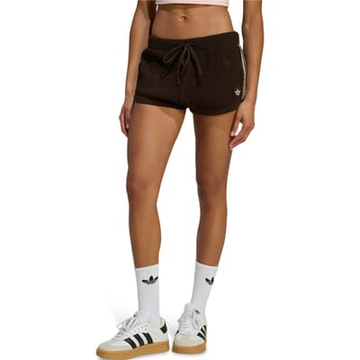 Adidas Knitted Crochet Shorts Korte Broeken Dames - Bruin - Maat M (38-40) - Poly Mesh