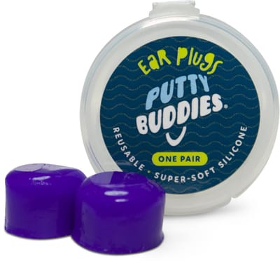 Putty Buddies - Zachte, comfortabele siliconen oordopjes - Blijft in het oor zitten - Voor bij het zwemmen - Super zacht - Comfortabel - Zwemdoppen - Te combineren met Ear Band It - Zwem oordopjes - Oordoppen - Zwemmen - Paars