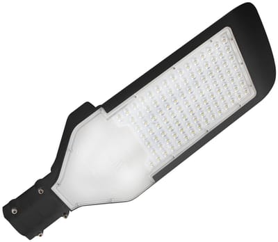 LED Straatlamp - Straatverlichting - Orny - 100W - Helder/Koud Wit 6400K - Waterdicht IP65 - Mat Zwart - Aluminium