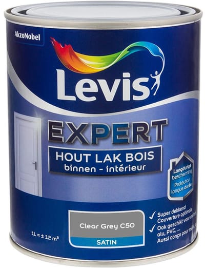 Levis - Expert Hout Lak Binnen Satin Mix - Clear Grey C50 - Mengverf - 1 L