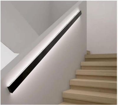 Trapleuning met LED - Muurleuning Verlichting - Veilig Trap Lopen - Ingebouwde Bewegingssensor - 300cm - Mat Zwart