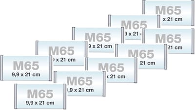 10 pack M65/Bewegwijzeringsborden met Klikprofiel /formaat 9,9x21 cm/wegwijs bordjes/aluminium deurbordjes/naambordje kantoor/route bordje/aanwijs bordje/zelfklevend/verwijs bord/ informatie bord.