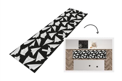 Keukenloper - Loper keuken - Design - Papier - Vliegtuig - 200x50 cm - Keukenloper vinyl