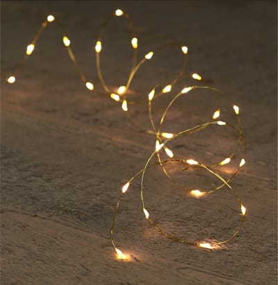 Anna Collection Draadverlichting - goud - 10 led lampjes - warm wit - batterij - 100 cm