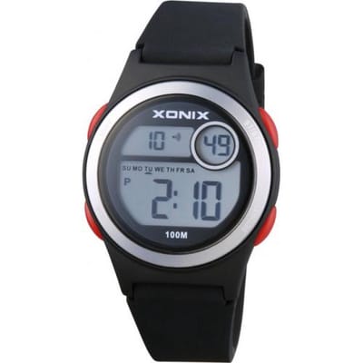 Xonix BAQ-007 - Horloge - Kinderen - Digitaal - Siliconen - Waterdicht - Zwart - Rood