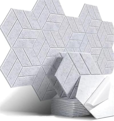 Geluidsisolatie Panelen - Akoestische Platen - Geluidsverbetering Kamer - Zelfklevend Ontwerp - 4 Stuks - Lichtgrijs