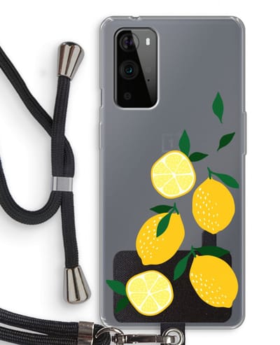 Case Company® - Hoesje met koord geschikt voor OnePlus 9 Pro hoesje met Koord - You're my lemon - Telefoonhoesje met Zwart Koord - Bescherming aan alle Kanten en Over de Schermrand