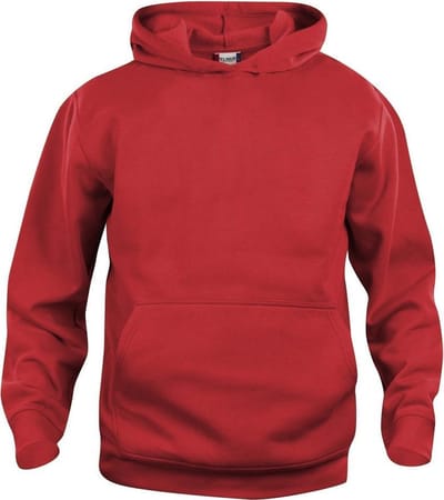 Basic hoody jr rood 130/140