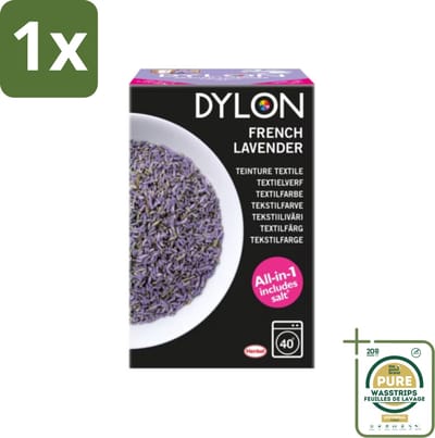 1 x Dylon - Textielverf - French Lavender - All-in-One - Inclusief Zout - 350g- Textielverf - Lavendelkleur - French Lavender - Zout - Stofverf