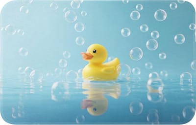 Badmat 80x50 cm - Antislip - Bubbels - Badeend - Geel - Badmatten voor badkamer - Badkamermat - Douchemat - Badkamer mat