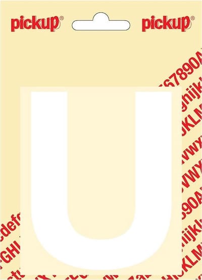 Pickup plakletter Helvetica 100 mm - wit U