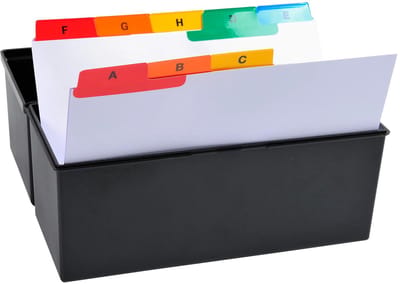 Exacompta 10x Tabbladen voor steekkaartenbakken - bedrukt met A-Z wit karton 160g - 25 tabs - A5 - Wit - 13998E