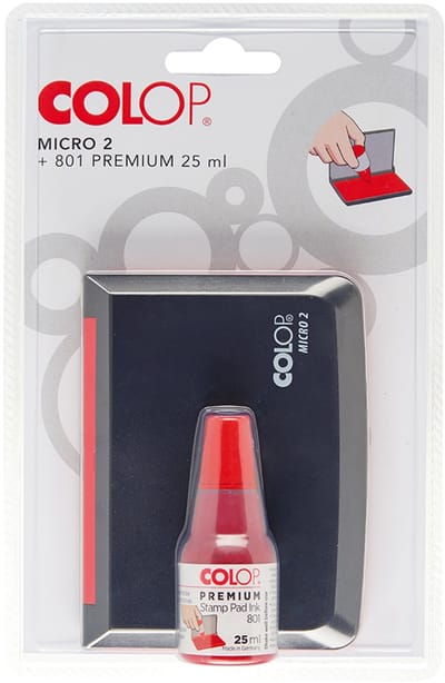 COLOP combibox: stempelkussen + stempelinkt, blauw