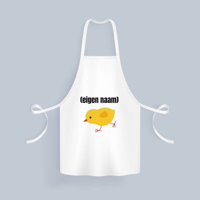 Akyol - kuiken met eigen naam Keukenschort - Kuiken - kuiken liefhebbers - iemand die houdt van kuikens - verjaardag - cadeau - kado - 82 bij 71 cm