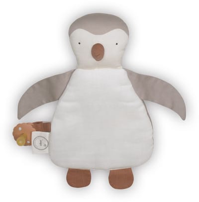 Saga Copenhagen - Knuffeldoekje Penny Pinguïn - Fopspeendoekje - Dove - 21x36cm - Organisch Katoen