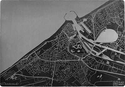 Place Maps Placemat Stadskaart Brussel - Kunstleer - Cacaobruin - 1 Stuk