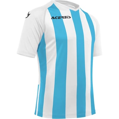 Acerbis Sports JOHAN STRIPED S/SL JERSEY (Sportshirt) WHITE/LIGHT BLUE 5XS height JR: 156/165 .061 height JR: 108/119 .057