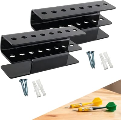Set van 2 Dart Holders voor Wandmontage - Geschikt voor Stalen en Zachte Darts, Inclusief Bevestigingsmaterialen voor 16 Darts en Dartbord Accessoires
