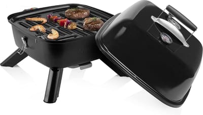 Electrische Bbq met Deksel - Electrische BBQ 2 in 1 - Electrische BBQ Tafelmodel - Elektrische en met Kool