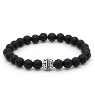 Karma armband 86662-21 Black is Black Silver Bead 8 mm