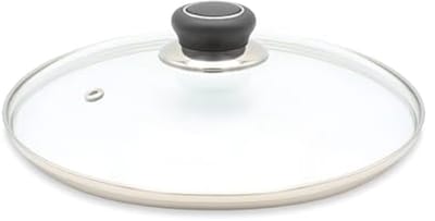 Glazen deksel met RVS rand - Ø 28 cm - Zilver/Zwart