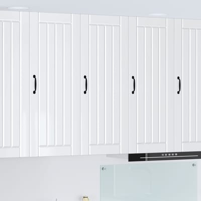 vidaXL - Wandkast - LUCCA - Hoogglans - Wit - 40 - x - 31 - x - 100 - cm - Bewerkt - hout