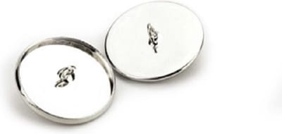 Metal Cover w. 2 eyes, 20mm, platinum, 2 pcs