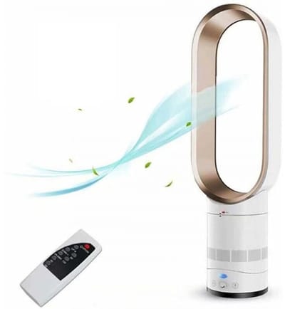 16-inch ventilator zonder bladen – Stil ontwerp, 3 windsnelheden – Afstandsbediening met een bereik tot 6 meter – Kindveilig ontwerp