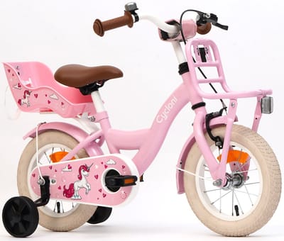Cycloni Kinderfiets 12 Inch Meisjesfiets - Roze Fiets voor Kind met Zitje en Zijwieltjes - Meisjes Kleuterfiets voor Kinderen van 2, 3 & 4 Jaar